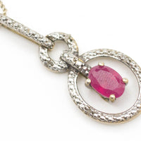 Ruby & Diamond Gold Plated Silver Collier-Pendants-The Antique Ring Shop, Amsterdam