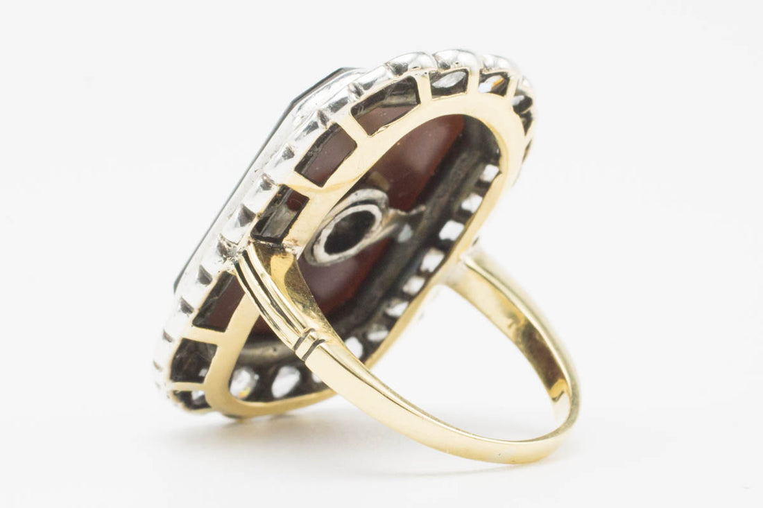 Antique Sardonyx & Diamond Gold Ring-Antique rings-The Antique Ring Shop, Amsterdam