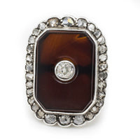 Antique Sardonyx & Diamond Gold Ring-Antique rings-The Antique Ring Shop, Amsterdam