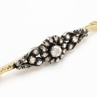 Rose diamond brooch in silver and gold-Brooches-The Antique Ring Shop