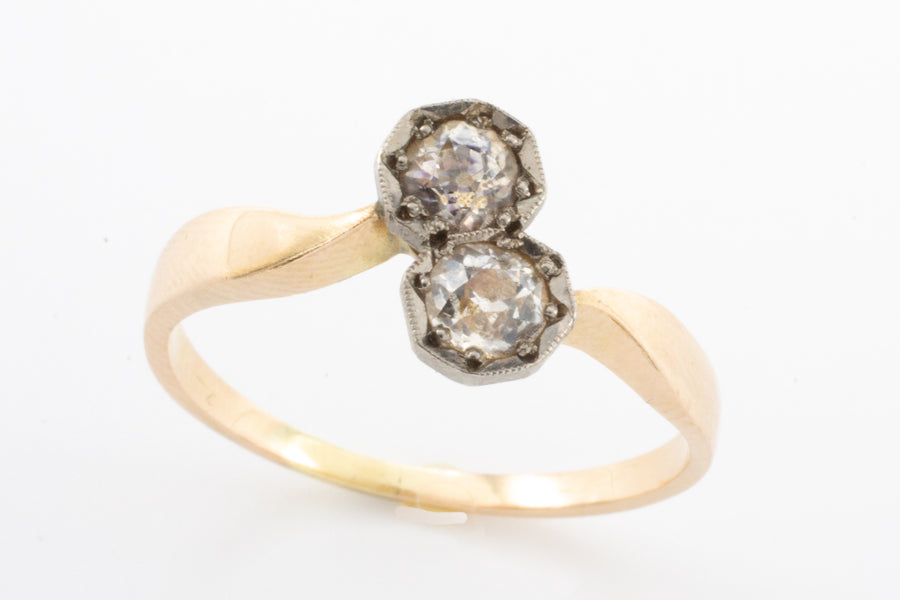 Antique old cut diamond toi et moi ring-Antique rings-The Antique Ring Shop