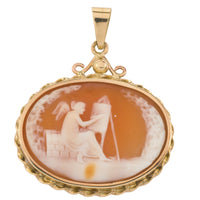 Cameo pendant in 14 carat gold-cameo-The Antique Ring Shop