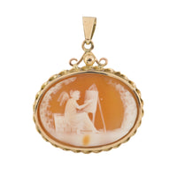 Cameo pendant in 14 carat gold-cameo-The Antique Ring Shop