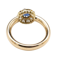 18 carat gold sapphire and diamond cluster ring-Antique rings-The Antique Ring Shop