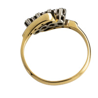 Vintage 18 carat gold diamond swirl ring-Vintage & retro rings-The Antique Ring Shop