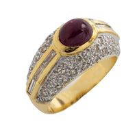 Cabochon ruby and diamond ring-Vintage & retro rings-The Antique Ring Shop