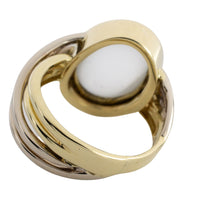 Moonstone and diamond ring in 14 carat gold-The Antique Ring Shop