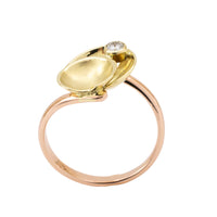 14 carat rose and yellow gold ring with a diamond-Vintage & retro rings-The Antique Ring Shop