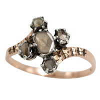 Rose diamond ring in 18 carat gold and silver-Antique rings-The Antique Ring Shop