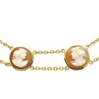 Double strand cameo collier in 18 carat gold-colliers-The Antique Ring Shop