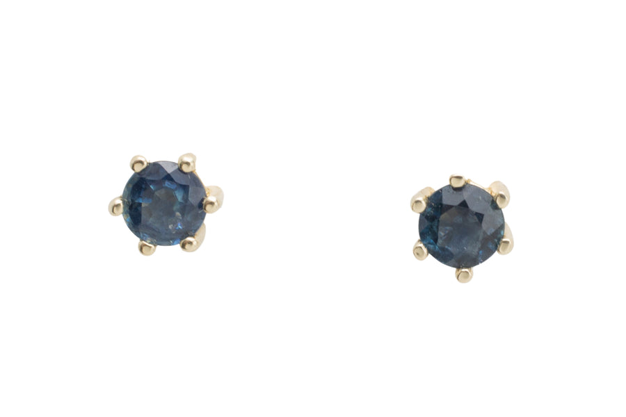 Sapphire studs in 14 carat gold-Earrings-The Antique Ring Shop