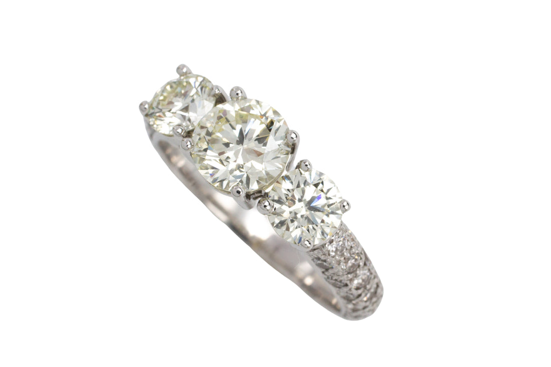 18 carat white gold brilliant cut diamond ring-engagement rings-The Antique Ring Shop