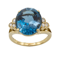18 carat gold topaz and diamond ring-The Antique Ring Shop