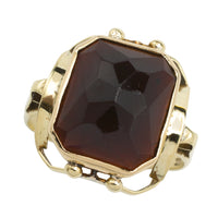Faceted garnet ring in 14 carat gold-Vintage & retro rings-The Antique Ring Shop