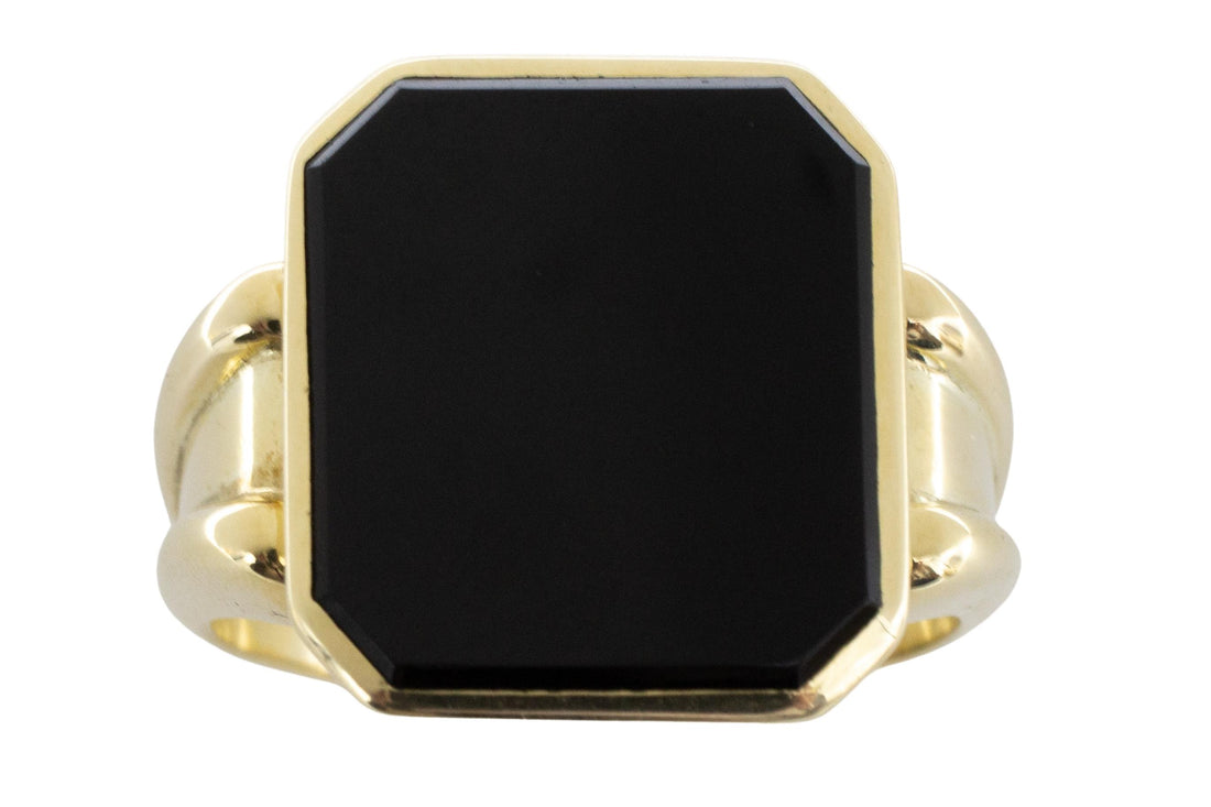 Vintage dutch onyx signet ring-The Antique Ring Shop