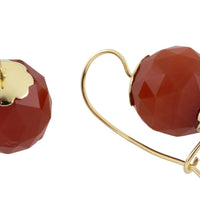 Carnelian pendant earrings in 14 carat gold-The Antique Ring Shop