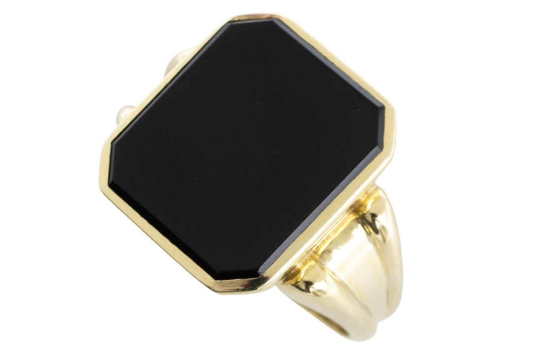 Vintage dutch onyx signet ring-The Antique Ring Shop