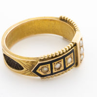 Victorian 15 carat gold memorial ring from 1897-Antique rings-The Antique Ring Shop