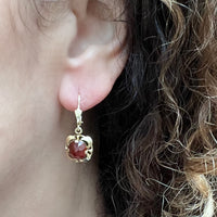 14 carat gold earrings with carnelian-Earrings-The Antique Ring Shop