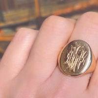 Large heavy antique signet ring from 1910-mens rings-The Antique Ring Shop