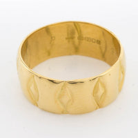 1960's 22 carat gold band with motief-The Antique Ring Shop