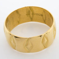 1960's 22 carat gold band with motief-The Antique Ring Shop